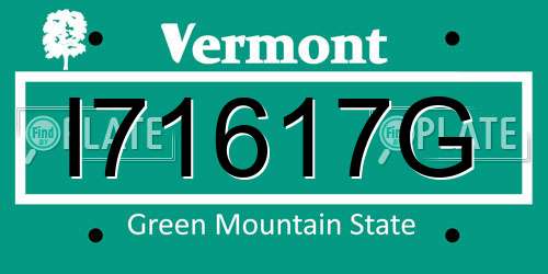I71617G Vermont License Plate
