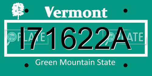 I71622A Vermont License Plate
