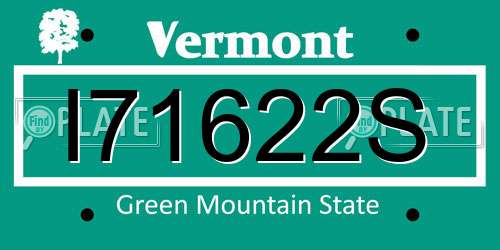 I71622S Vermont License Plate