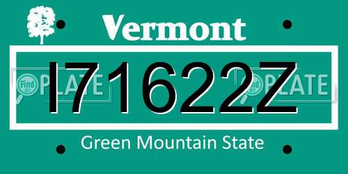 I71622Z Vermont License Plate