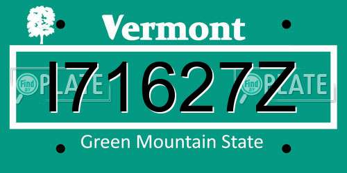I71627Z Vermont License Plate