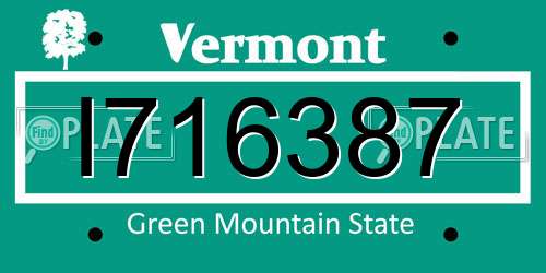 I716387 Vermont License Plate