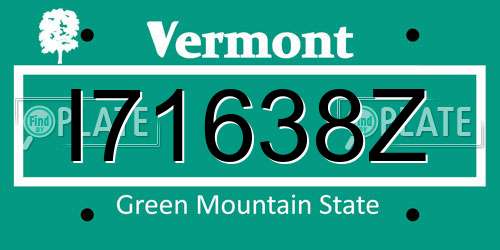 I71638Z Vermont License Plate