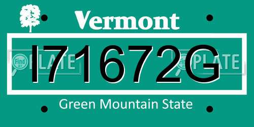 I71672G Vermont License Plate