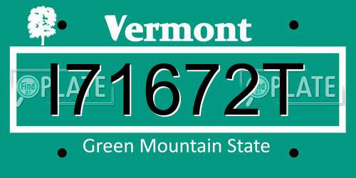 I71672T Vermont License Plate