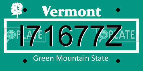I71677Z Vermont License Plate