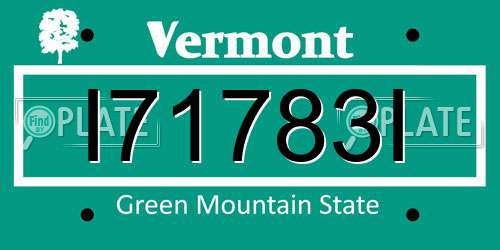 I71783I Vermont License Plate