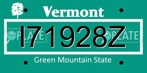 I71928Z Vermont License Plate