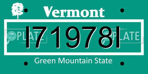 I71978I Vermont License Plate
