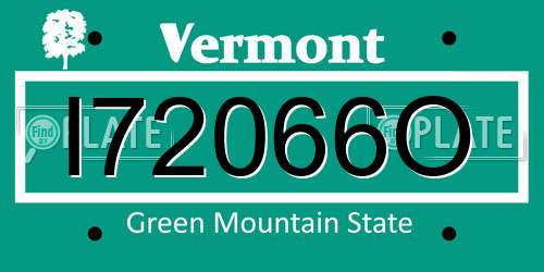 I72066O Vermont License Plate