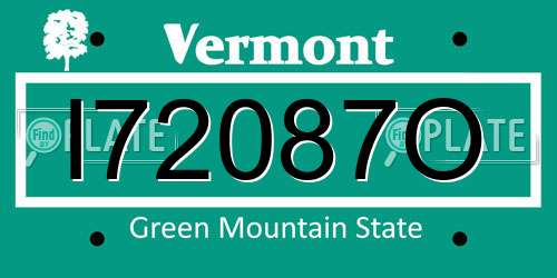 I72087O Vermont License Plate
