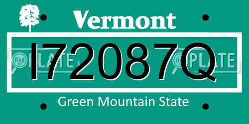 I72087Q Vermont License Plate