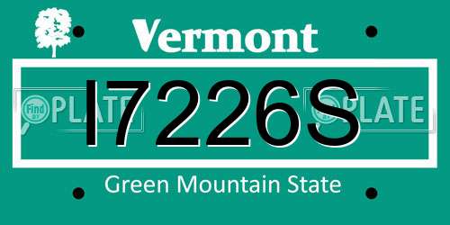 I7226S Vermont License Plate