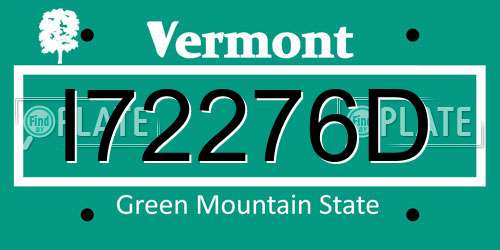 I72276D Vermont License Plate