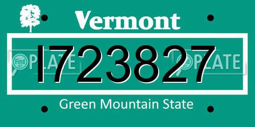 I723827 Vermont License Plate