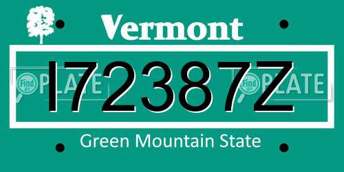 I72387Z Vermont License Plate