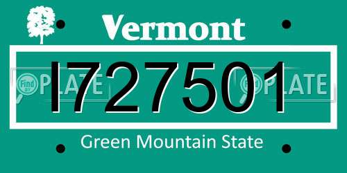 I727501 Vermont License Plate
