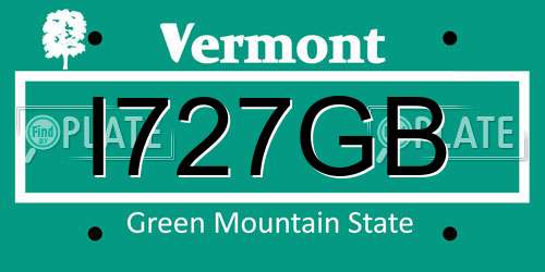 I727GB Vermont License Plate