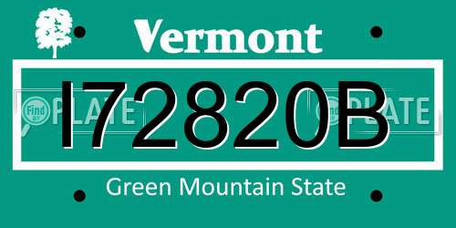 I72820B Vermont License Plate