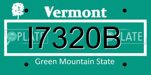 I7320B Vermont License Plate
