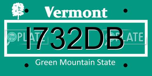 I732DB Vermont License Plate