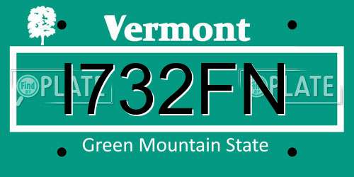 I732FN Vermont License Plate
