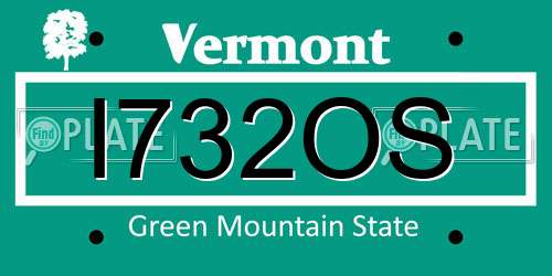 I732OS Vermont License Plate