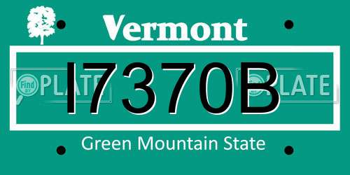 I7370B Vermont License Plate