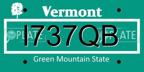 I737QB Vermont License Plate