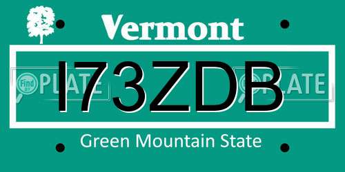 I73ZDB Vermont License Plate
