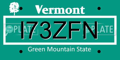 I73ZFN Vermont License Plate
