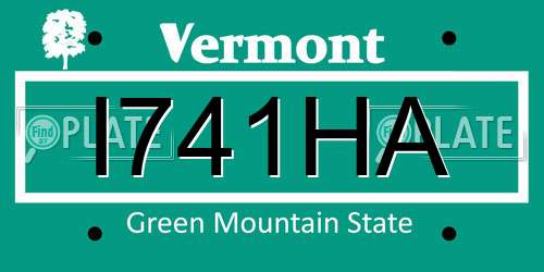 I741HA Vermont License Plate