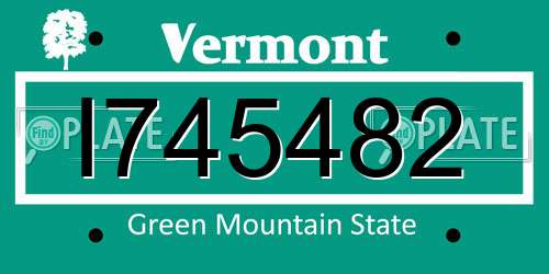 I745482 Vermont License Plate
