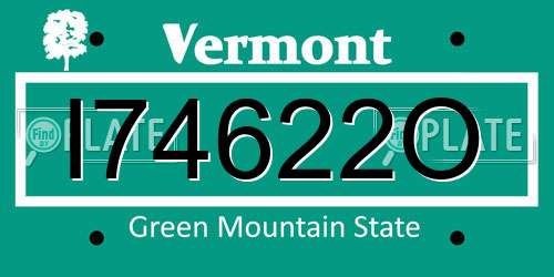 I74622O Vermont License Plate