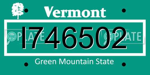 I746502 Vermont License Plate