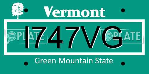 I747VG Vermont License Plate