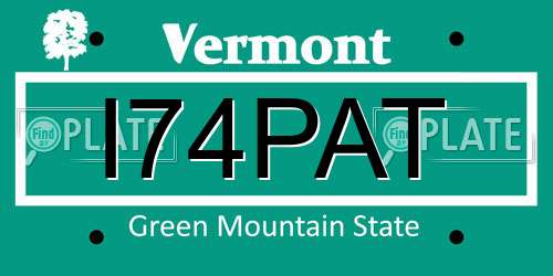 I74PAT Vermont License Plate