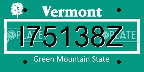 I75138Z Vermont License Plate