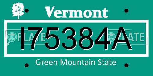 I75384A Vermont License Plate