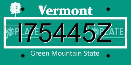 I75445Z Vermont License Plate