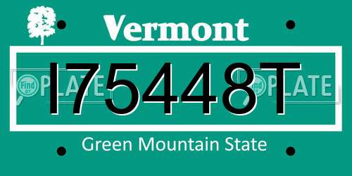 I75448T Vermont License Plate