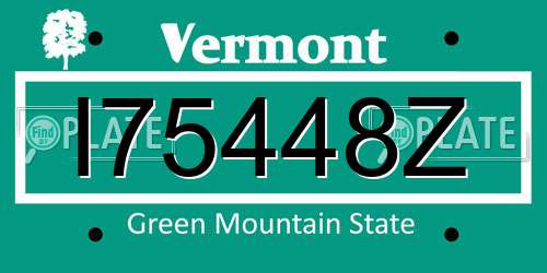 I75448Z Vermont License Plate