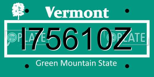 I75610Z Vermont License Plate