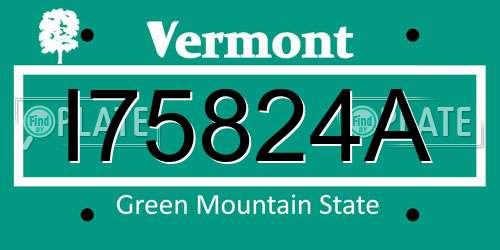 I75824A Vermont License Plate