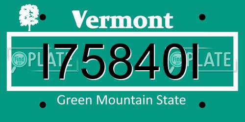 I75840I Vermont License Plate