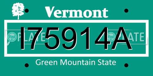 I75914A Vermont License Plate
