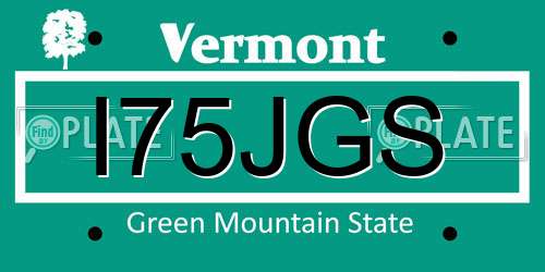 I75JGS Vermont License Plate