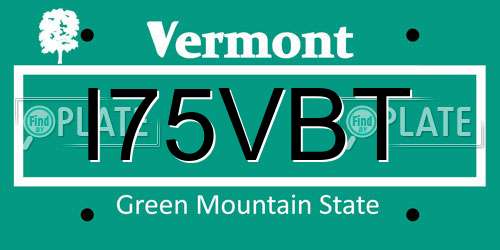 I75VBT Vermont License Plate