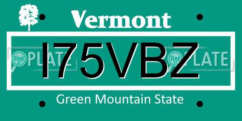 I75VBZ Vermont License Plate