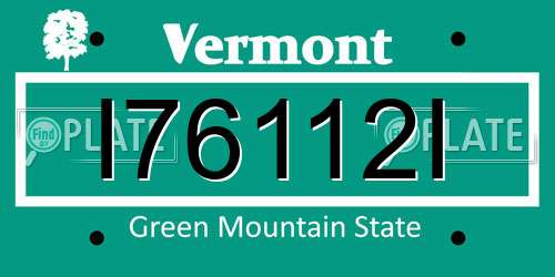 I76112I Vermont License Plate